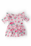 Gingham Bows 3/4 Sleeve Flutter Twirl Bodysuit