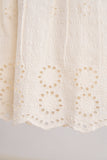 White hand embroidery lace dress