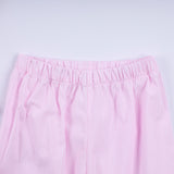 Pink christmas tree hand smocked ruffle pants set