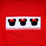 Red character hand smocked dress