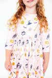 Hey Boo 3/4 Sleeve Pocket Twirl Dress