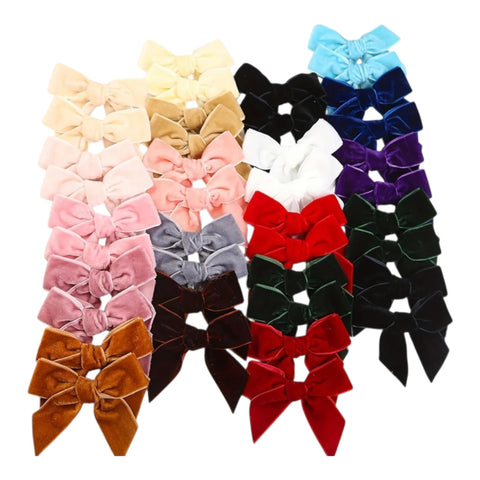 Velvet Pigtail Bows