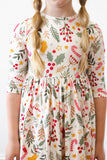 Holly Jolly Christmas 3/4 Sleeve Pocket Twirl Dress