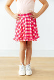 Hot Pink Gingham Ruffle Twirl Skort