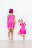 Hot Pink S/S Twirl Leotard
