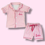 Barbee Pink Striped Shorts Pajamas