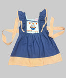 Navy Owl Smocked Dress