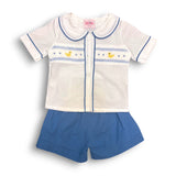 Yellow Duck Smocked Shorts Set
