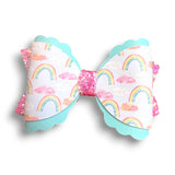 4" Faux Leather Butterfly's and Rainbows