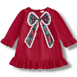 Red Corduroy Bow Dress
