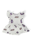 JMU White Duke Dog S/S Flutter Twirl Bodysuit