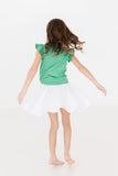 Kelly Green S/S Ruffle Tee