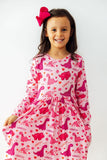 Dino Kisses L/S Pocket Twirl Dress