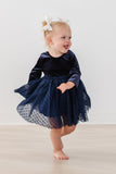 Light Navy Velvet Tutu Dress
