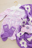 Lilac/Coconut Bow Cozy Socks