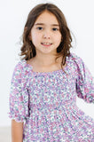 Lovely Lavender Smocked Ruffle Dress