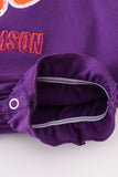 Purple I love clemson applique ruffle bubble