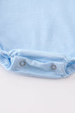 Blue tractor embroidery boy bubble