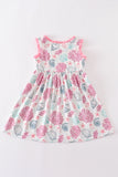 Pink Shell Embroidered Dress
