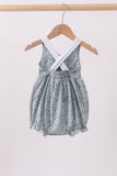 Floral puppy embroidery ruffle bubble