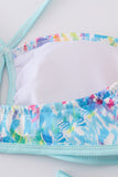 Mint rainbow splash mom bikini