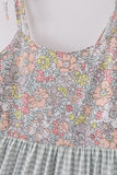 Sage pastel floral harmony mom&me gingham dress