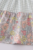 Sage pastel floral harmony mom&me gingham dress