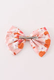 Pumpkin floral print 1pc hair bow