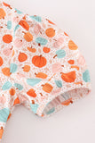 Orange pumpkin print mom dress