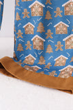 Navy gingerbread print dad pajamas pants