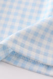 Navy plaid nativity embroidery girl bloomers set