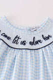 Navy plaid nativity embroidery girl set