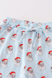 Blue santa print dad pajama pants