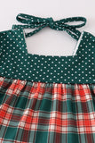 Forest merry christmas plaid mom&me dress