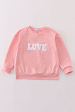 Valentine's day love french knot mom&me top