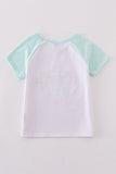 White cross he is risen glitter embroidery mom&me top