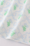 Green leaves bow print mom&me dress