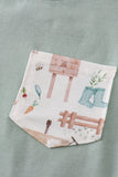 Sage farm print boy set