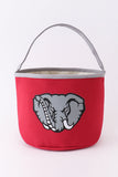 Maroon elephant print bucket