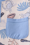 Blue ocean breeze shells print dad&me top
