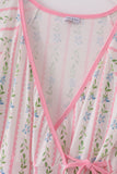 Pink floral print mom ruffle dress