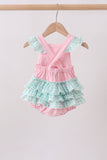 Pink Strawberry Applique Knit Bubble