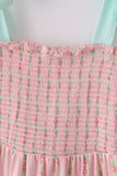 Pink floral smocked mom&me dress
