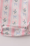 Pink Bow Embroidered Bow Bubble