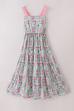 Green dream garden tiered mom dress