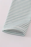 Sage stripe football french knot pants set