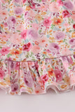 Purple floral print ruffle mom&me dress
