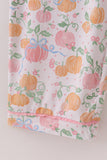 Pink pumpkin bamboo mom pajamas set