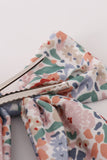 Blue floral print sailor bow