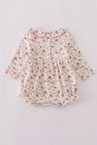 Pink rose hand smocked bubble